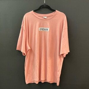 GYMSHARK Oversized Graphic Tee XXL | Pink Athleisure Longline T-Shirt